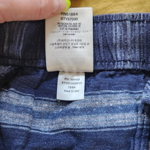 Patagonia Island Hemp Baggies - Tarkine Stripe Blue - Picture 7 of 7